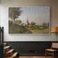 Village Landscape with Church, 1891 - Floater Framed Canvas Print
