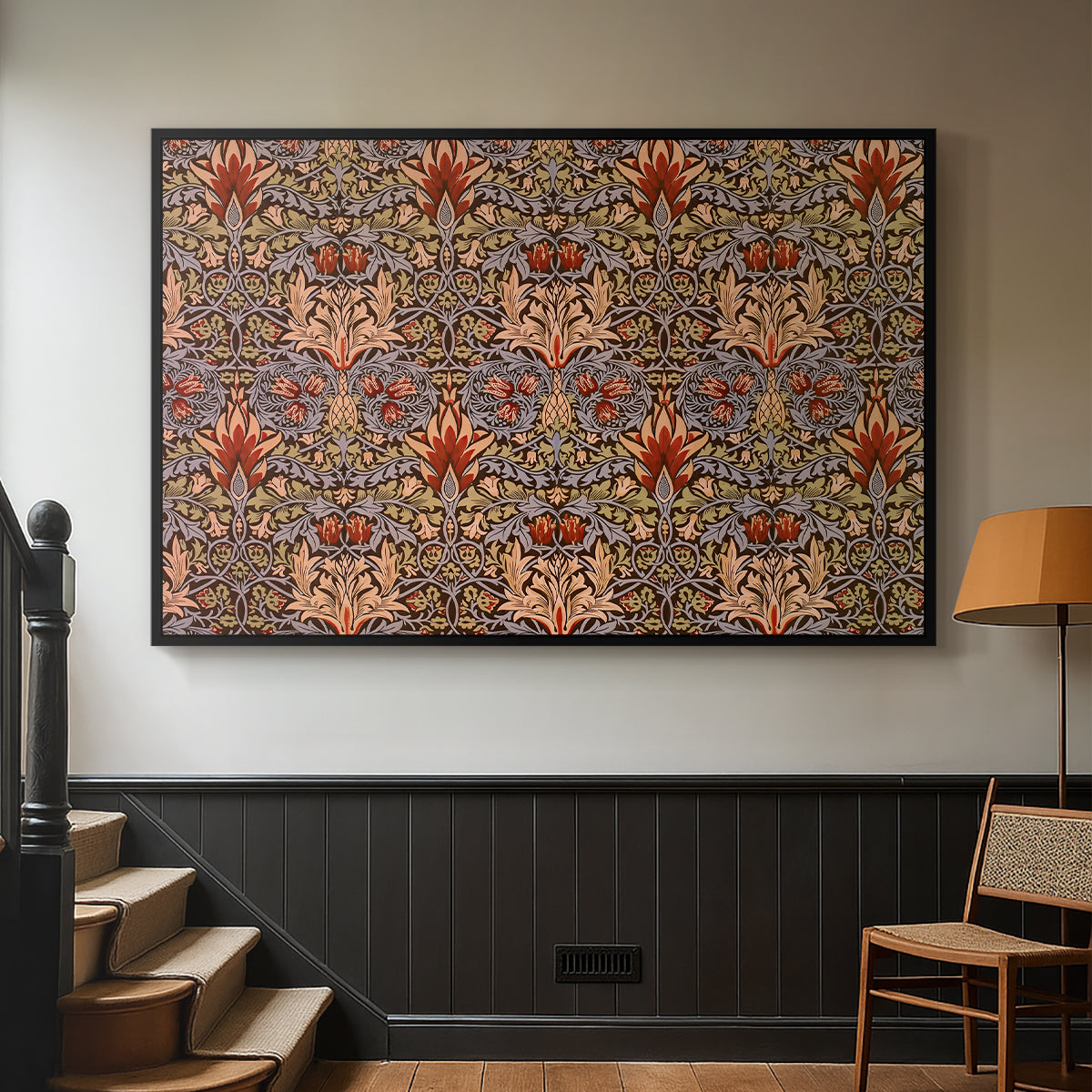 Snakeshead - Red/Cumin, c. 1876 - Floater Framed Canvas Print