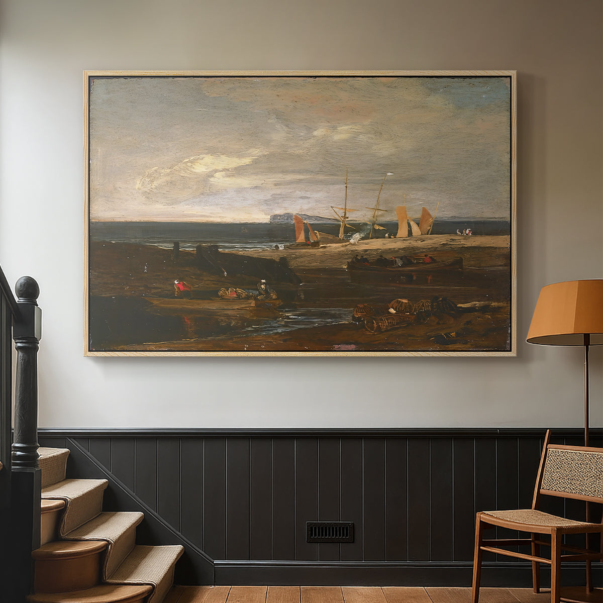 A Scene on the English Coast, c. 1798 - Floater Framed Canvas Print