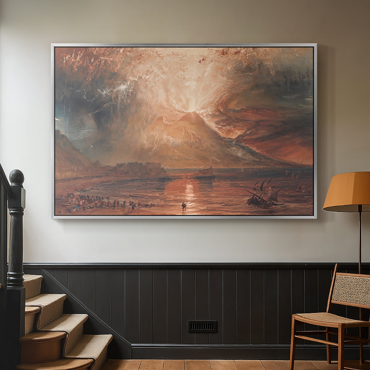 Vesuvius in Eruption, c. 1817 - Floater Framed Canvas Print