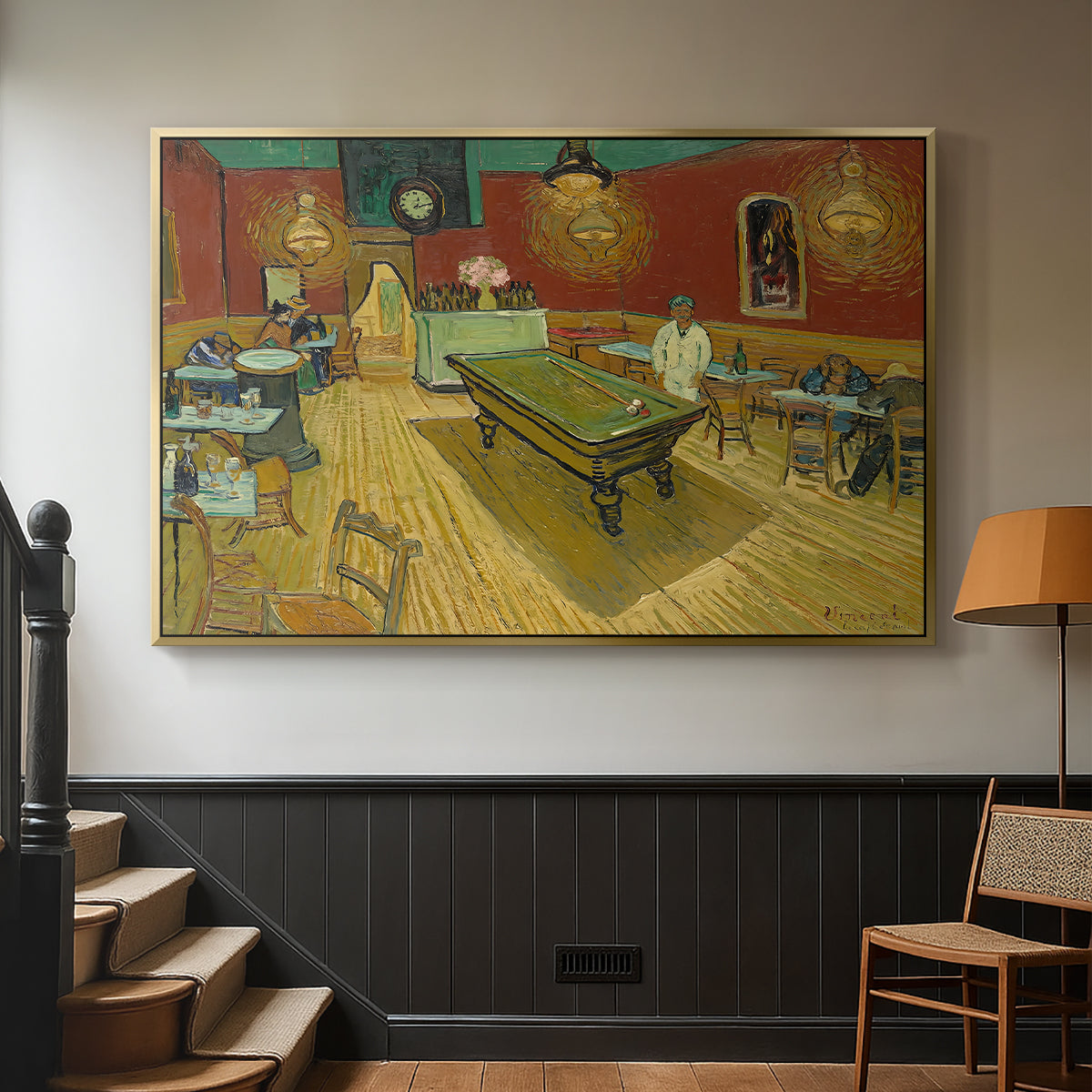 The Night Café, 1888 - Floater Framed Canvas Print