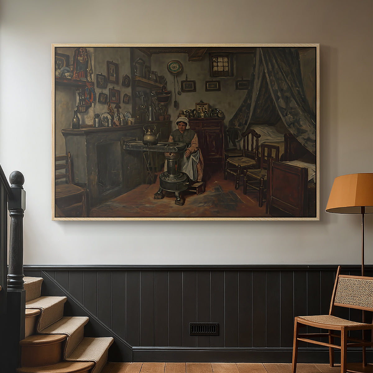 Interior, c. 1865-1870 - Floater Framed Canvas Print