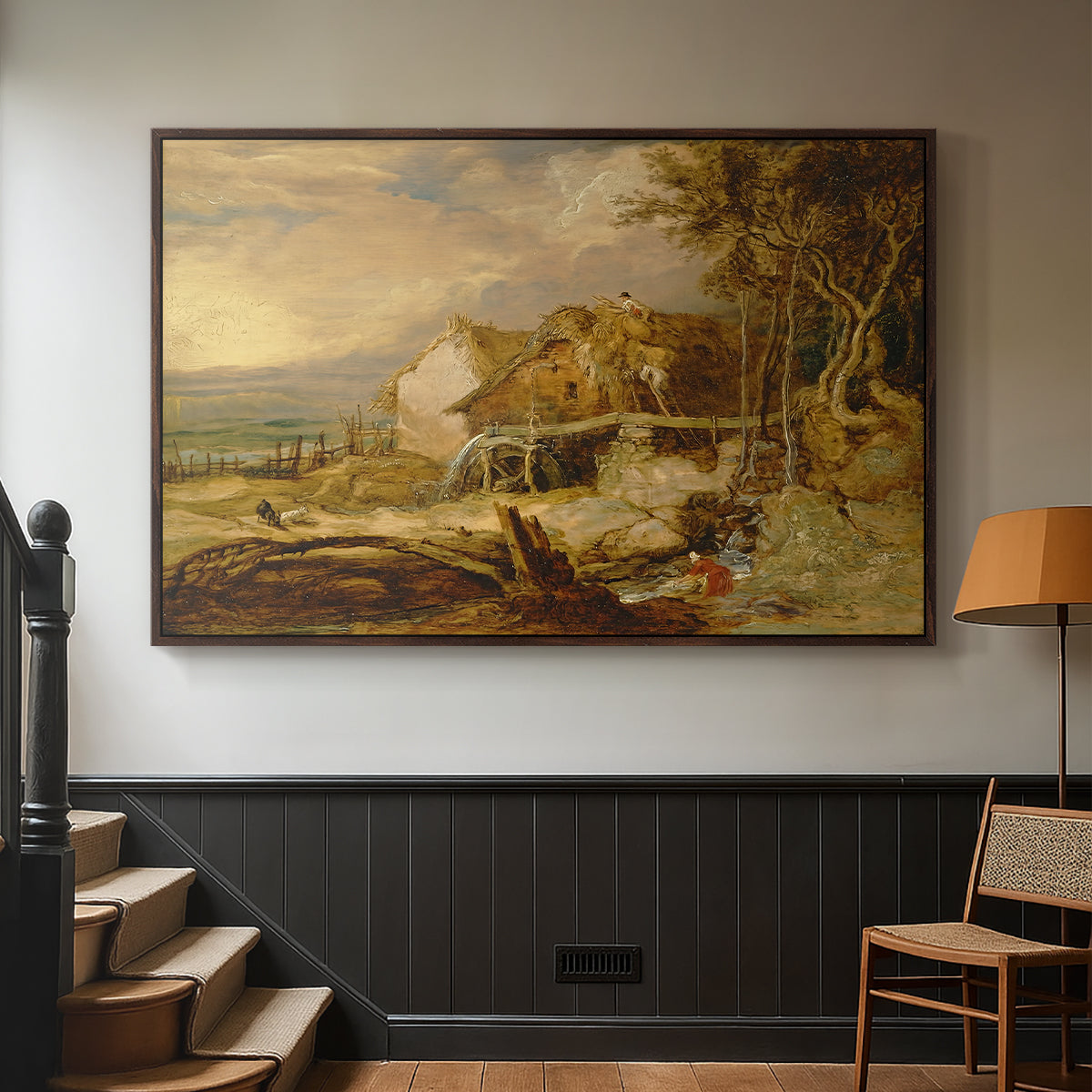 An Overshot Mill, c. 1802-1807 - Floater Framed Canvas Print
