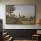 Village Landscape with Church, 1891 - Floater Framed Canvas Print