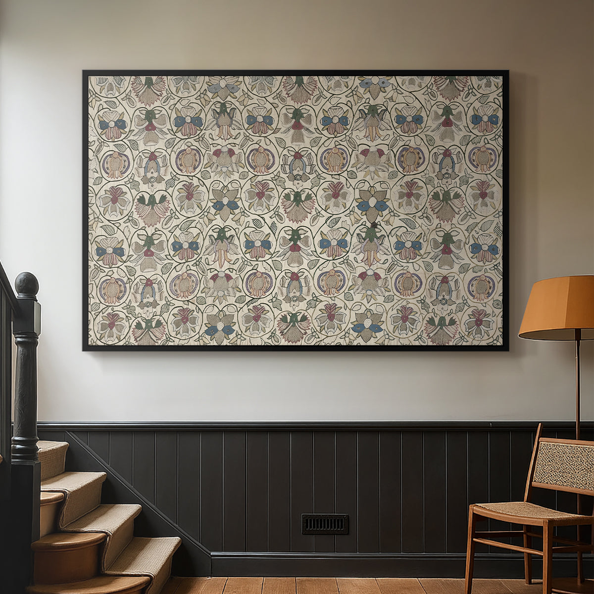 Long Cushion Cover (Printed Textile), c. 1600 - Floater Framed Canvas Print