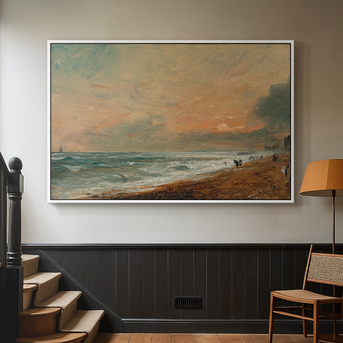 Hove Beach, c. 1824-1826 - Floater Framed Canvas Print
