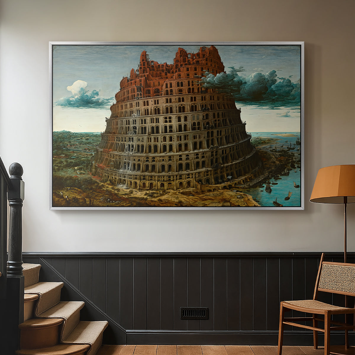 The Tower of Babel, c. 1568 - Floater Framed Canvas Print