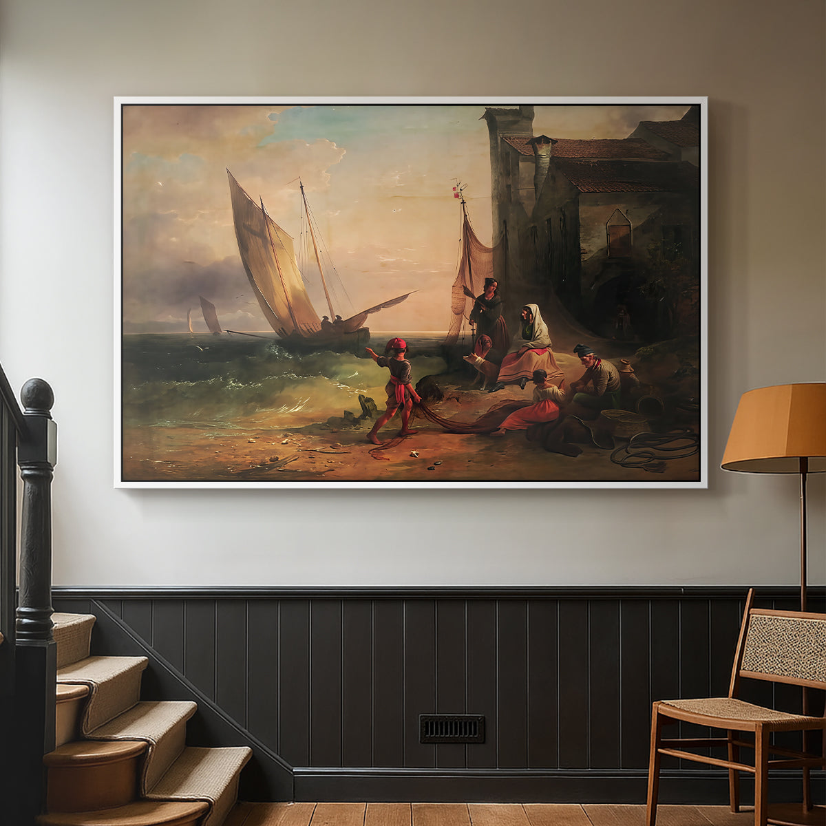 Fisherman's Family from Chioggia, 1838 - Floater Framed Canvas Print