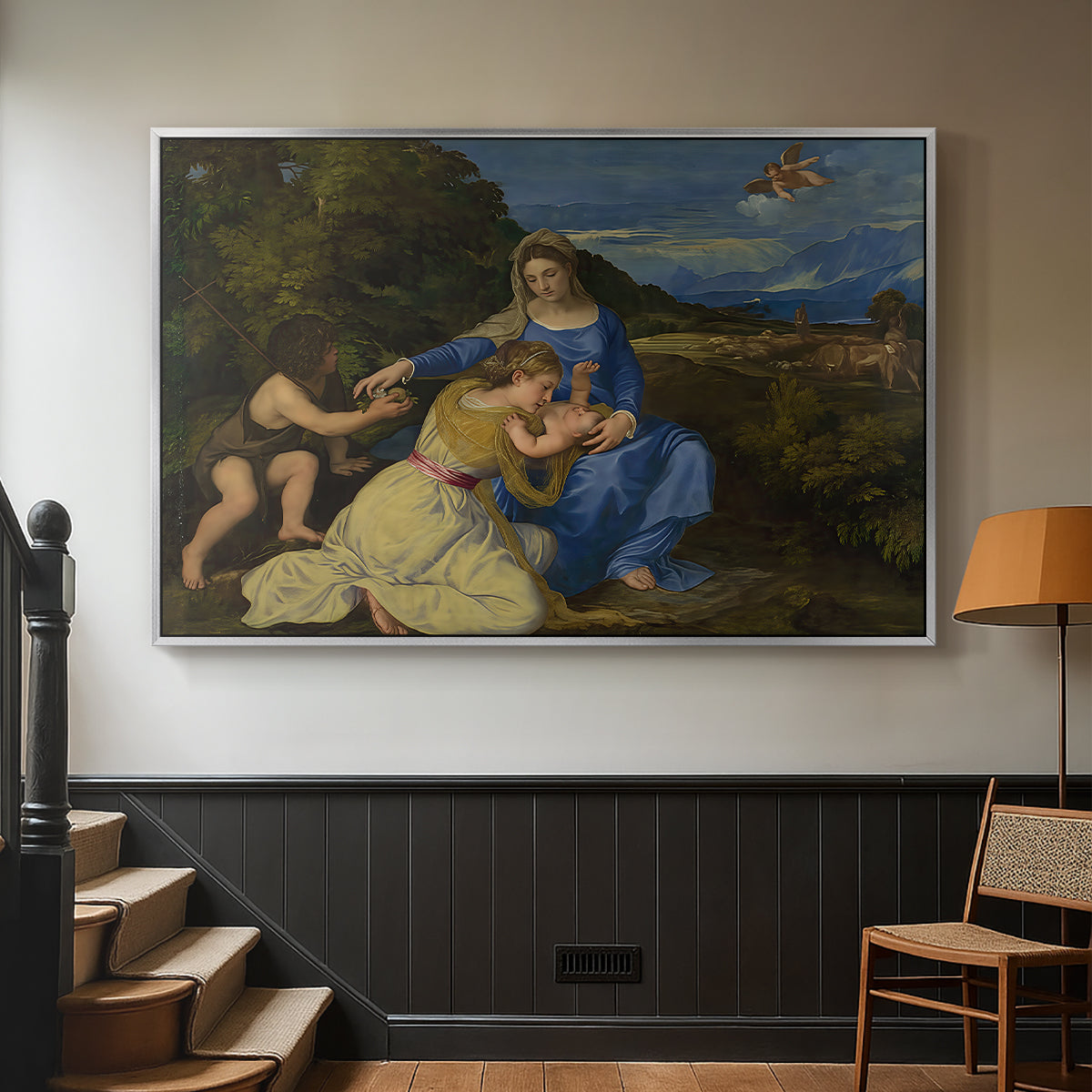 The Aldobrandini Madonna, 1532 - Floater Framed Canvas Print