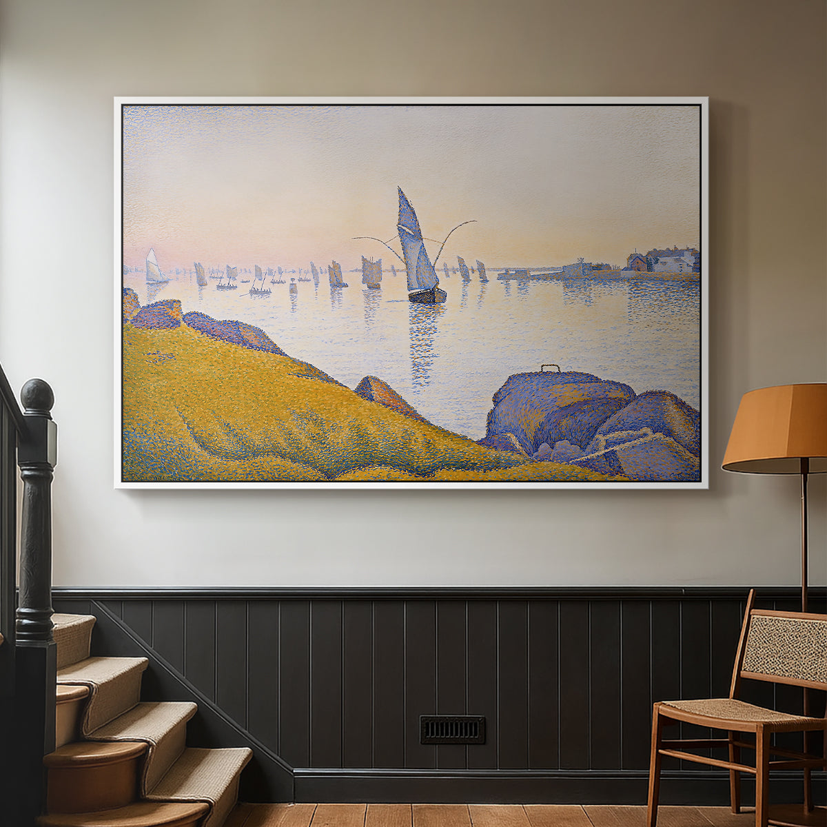 Evening Calm, Concarneau, Opus 220, 1891 - Floater Framed Canvas Print