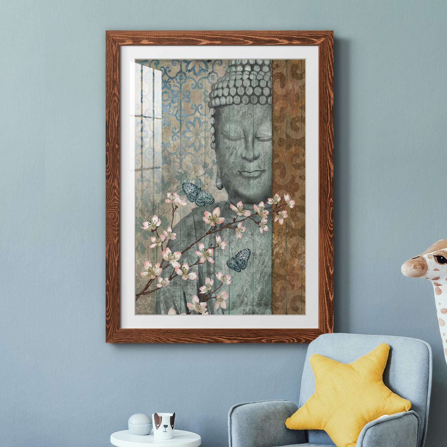 Buddha - Premium Framed Print - Distressed Barnwood Frame - Ready to Hang