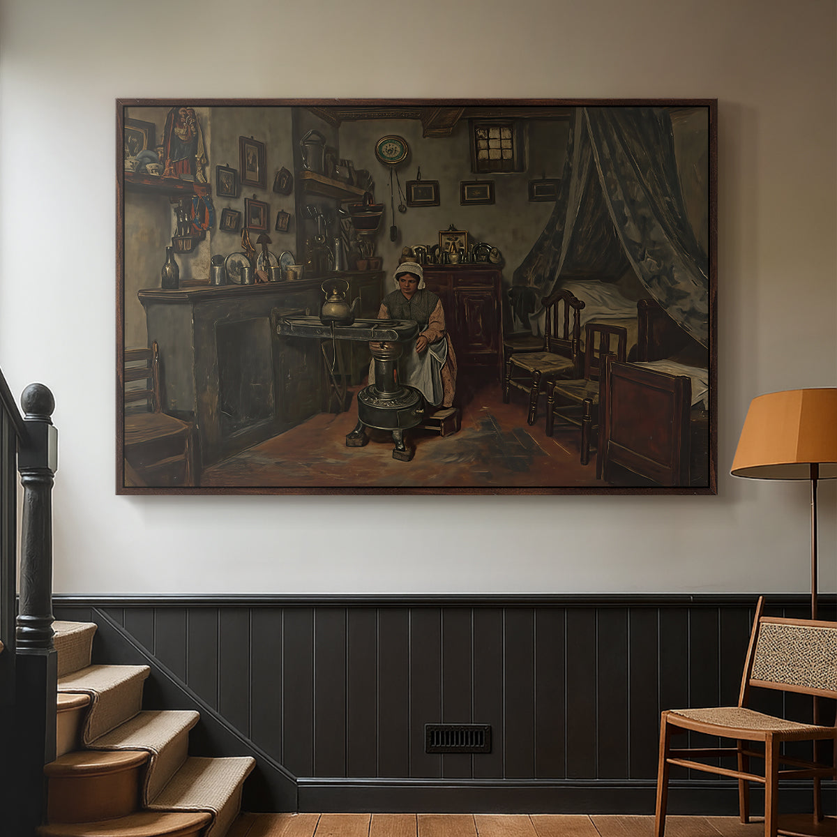 Interior, c. 1865-1870 - Floater Framed Canvas Print