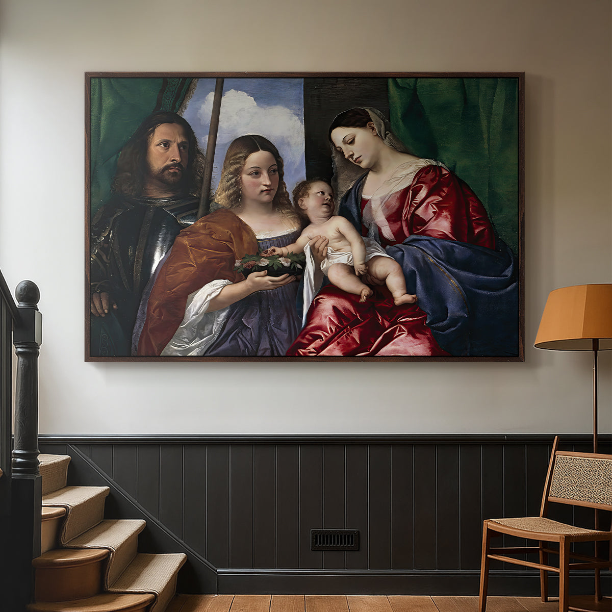 Madonna and Child with Saints Dorothy and George, c. 1516 - Floater Framed Canvas Print
