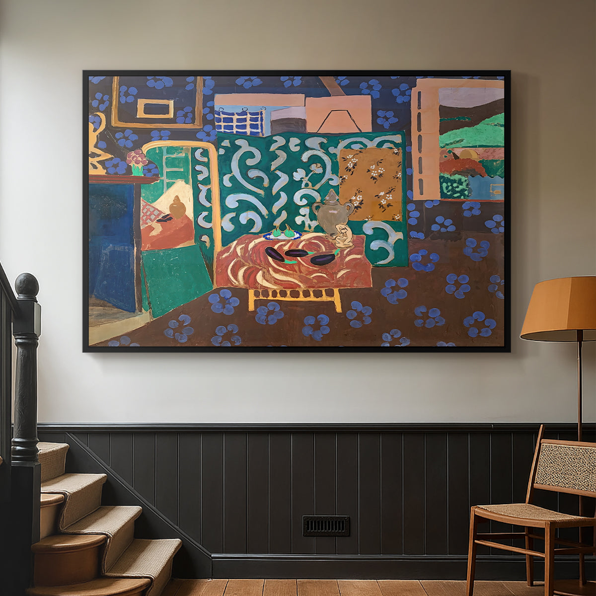 Interior with Aubergines, 1911 - Floater Framed Canvas Print
