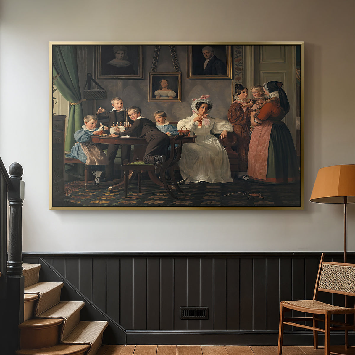 The Waagepetersen Family, 1836 - Floater Framed Canvas Print