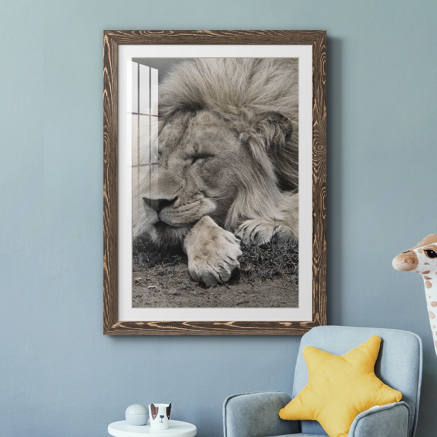 Sleepy Afternoon in Masai Mara - Premium Framed Print - Distressed Barnwood Frame - Ready to Hang