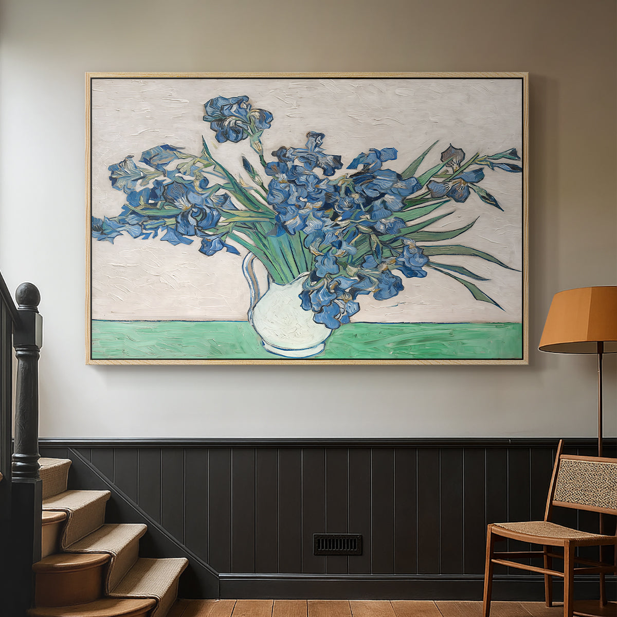 Irises, 1890 - Floater Framed Canvas Print