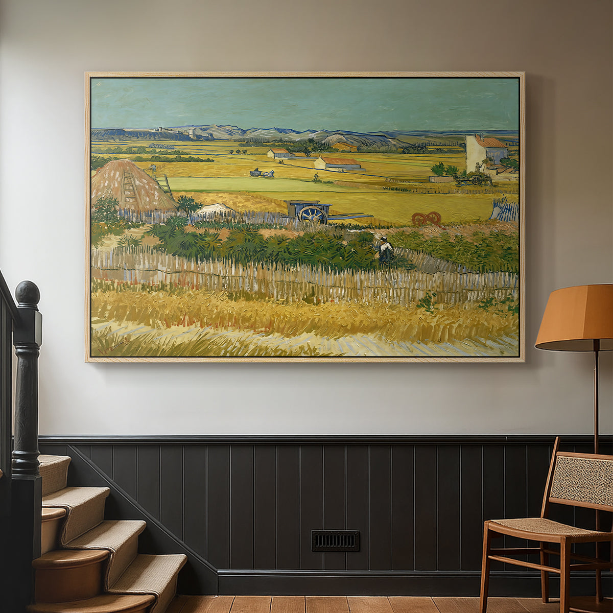 The Harvest, 1888 - Floater Framed Canvas Print