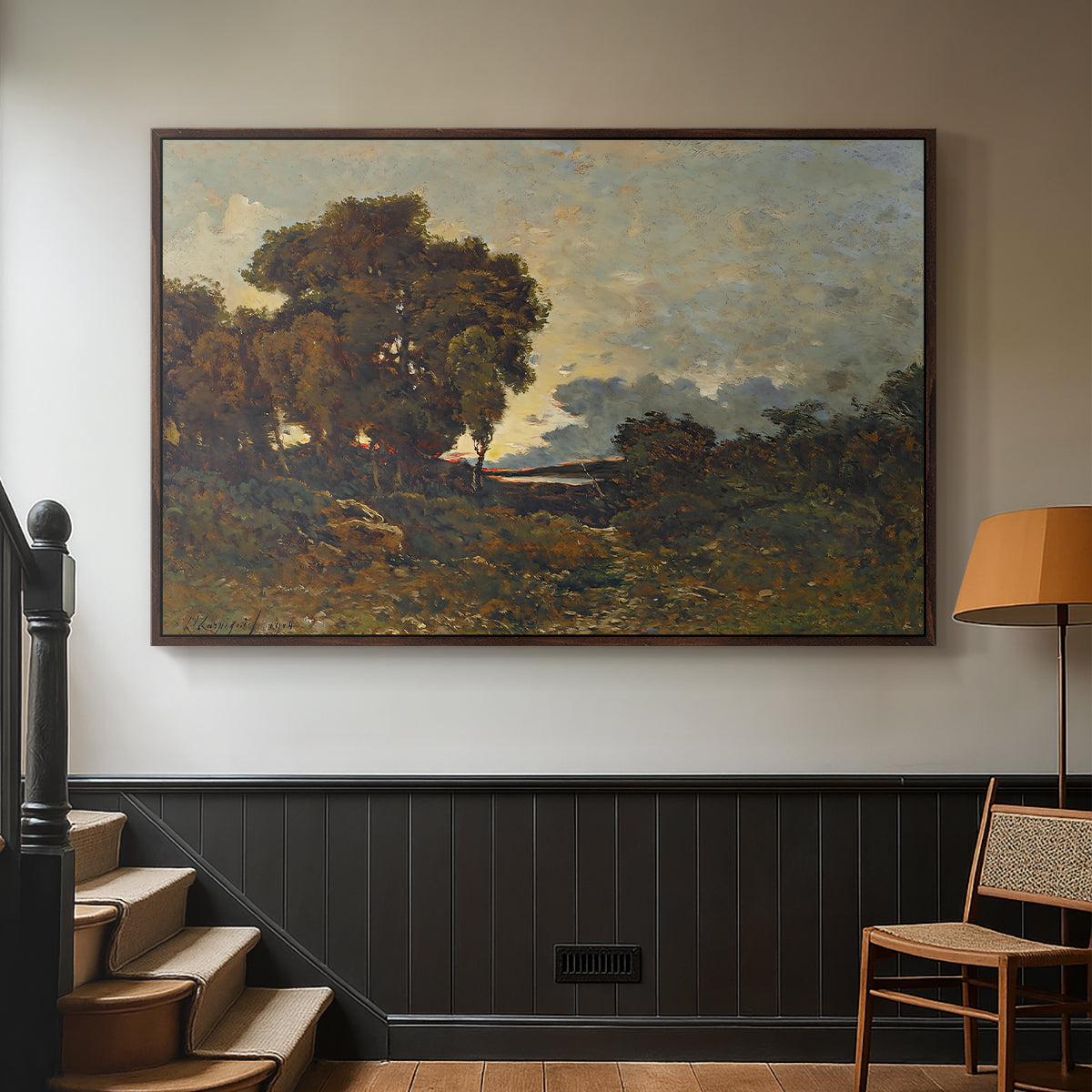 Sunset on the Allier (Soleil couchant sur l'Allier), 1904 - Floater Framed Canvas Print