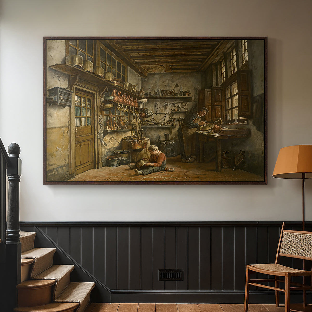 The Tinker, 1861 - Floater Framed Canvas Print