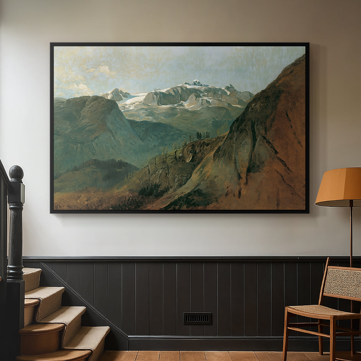 The Dachstein from the Plassen near Hallstatt, 1827 - Floater Framed Canvas Print