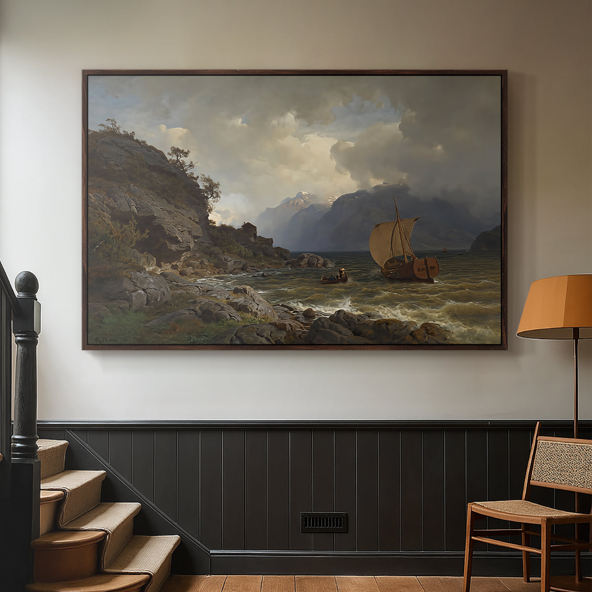 From the Western Coast of Norway, 1862 - Floater Framed Canvas Print