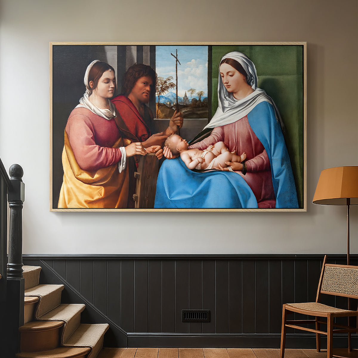 Sacred Conversation, c. 1505 - Floater Framed Canvas Print