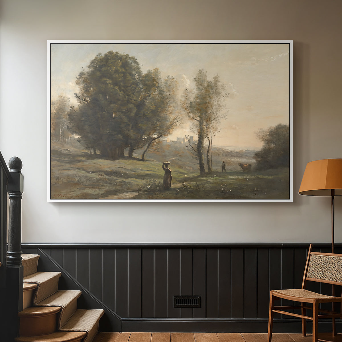 Landscape (Souvenir of les landes), c. 1872 - Floater Framed Canvas Print
