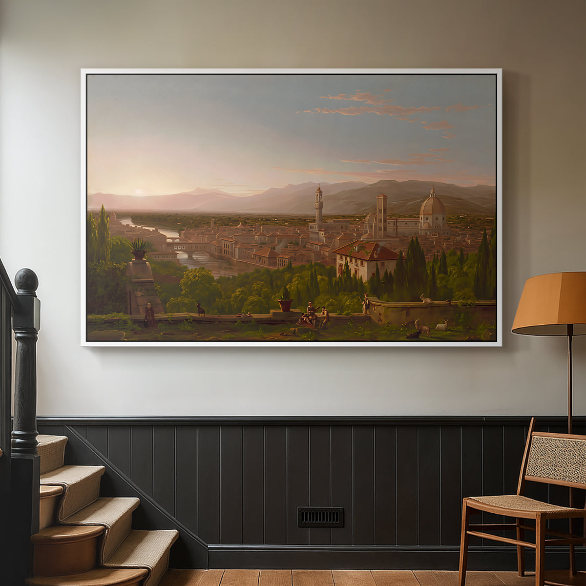 View of Florence from San Miniato, 1837 - Floater Framed Canvas Print