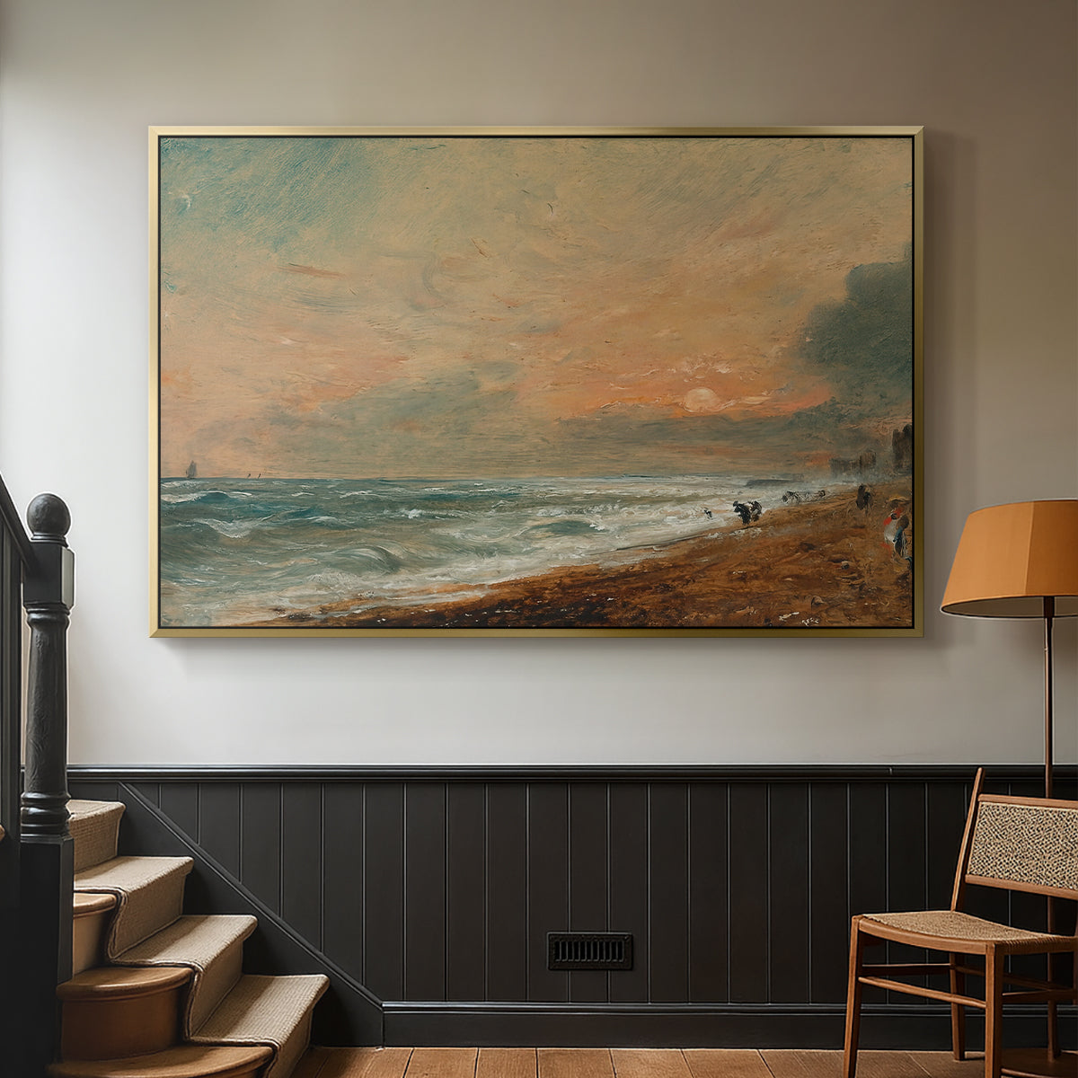 Hove Beach, c. 1824-1826 - Floater Framed Canvas Print