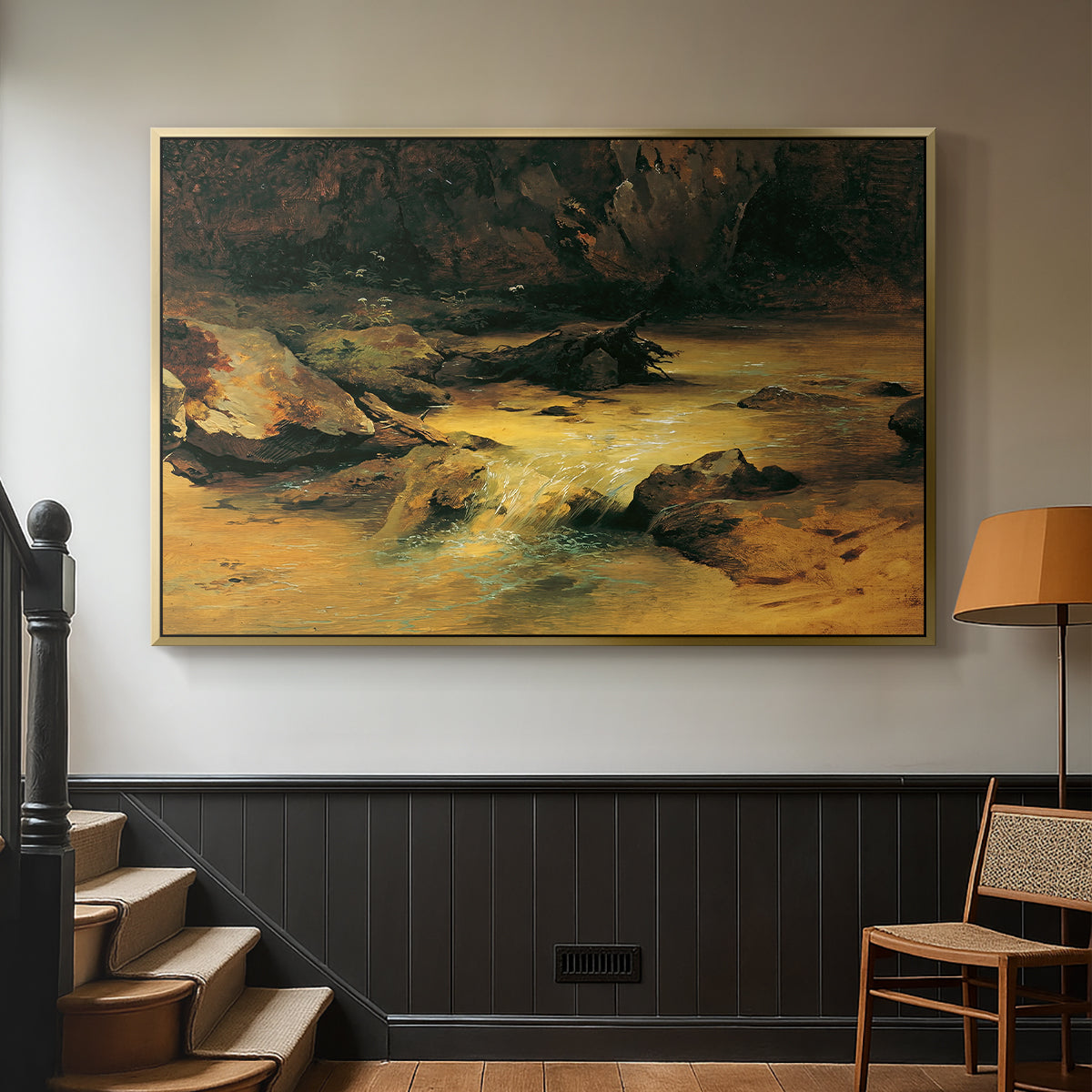 Wildbach (Wild Stream) - Floater Framed Canvas Print