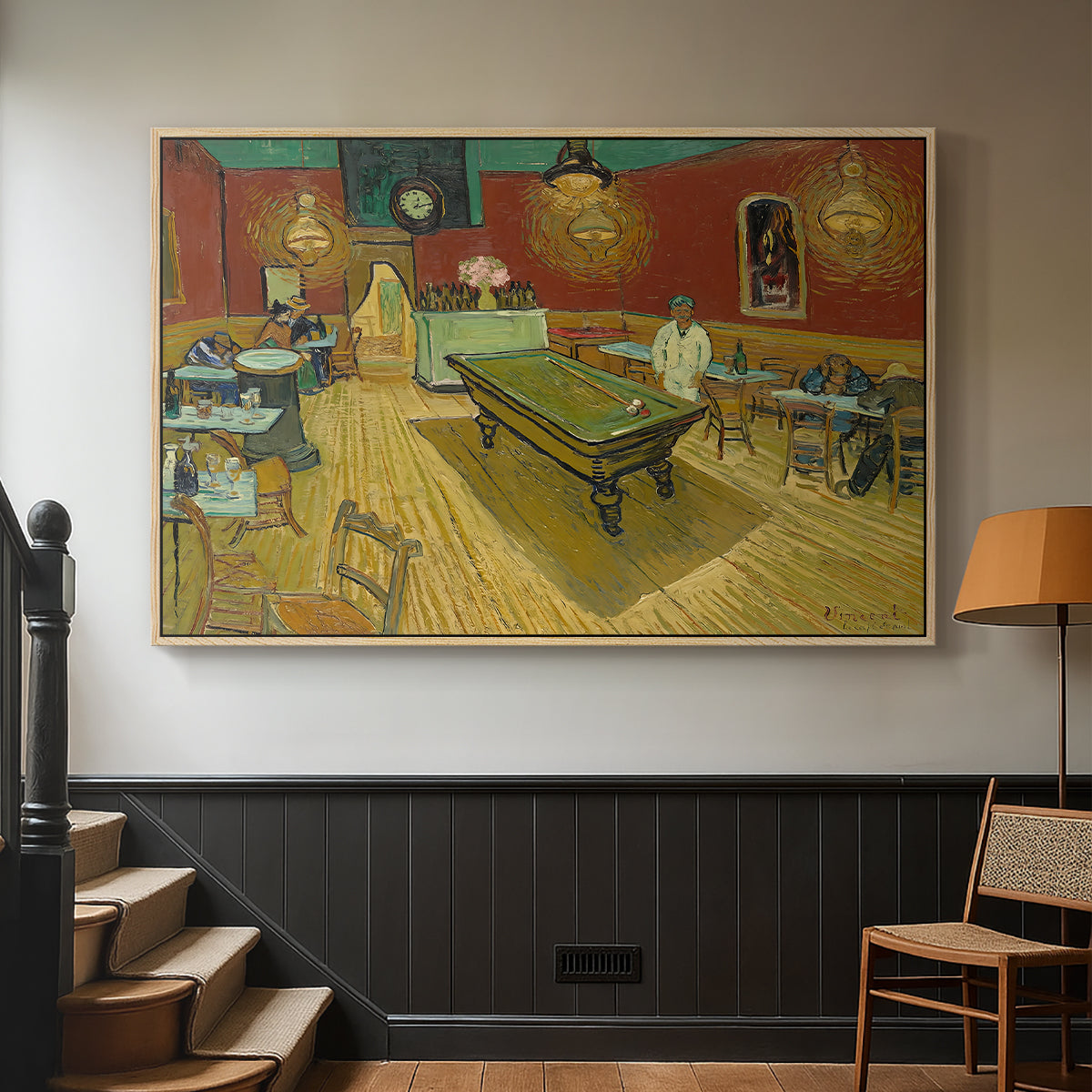 The Night Café, 1888 - Floater Framed Canvas Print