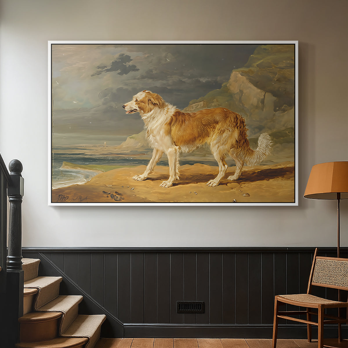 Rough-Coated Collie, 1809 - Floater Framed Canvas Print