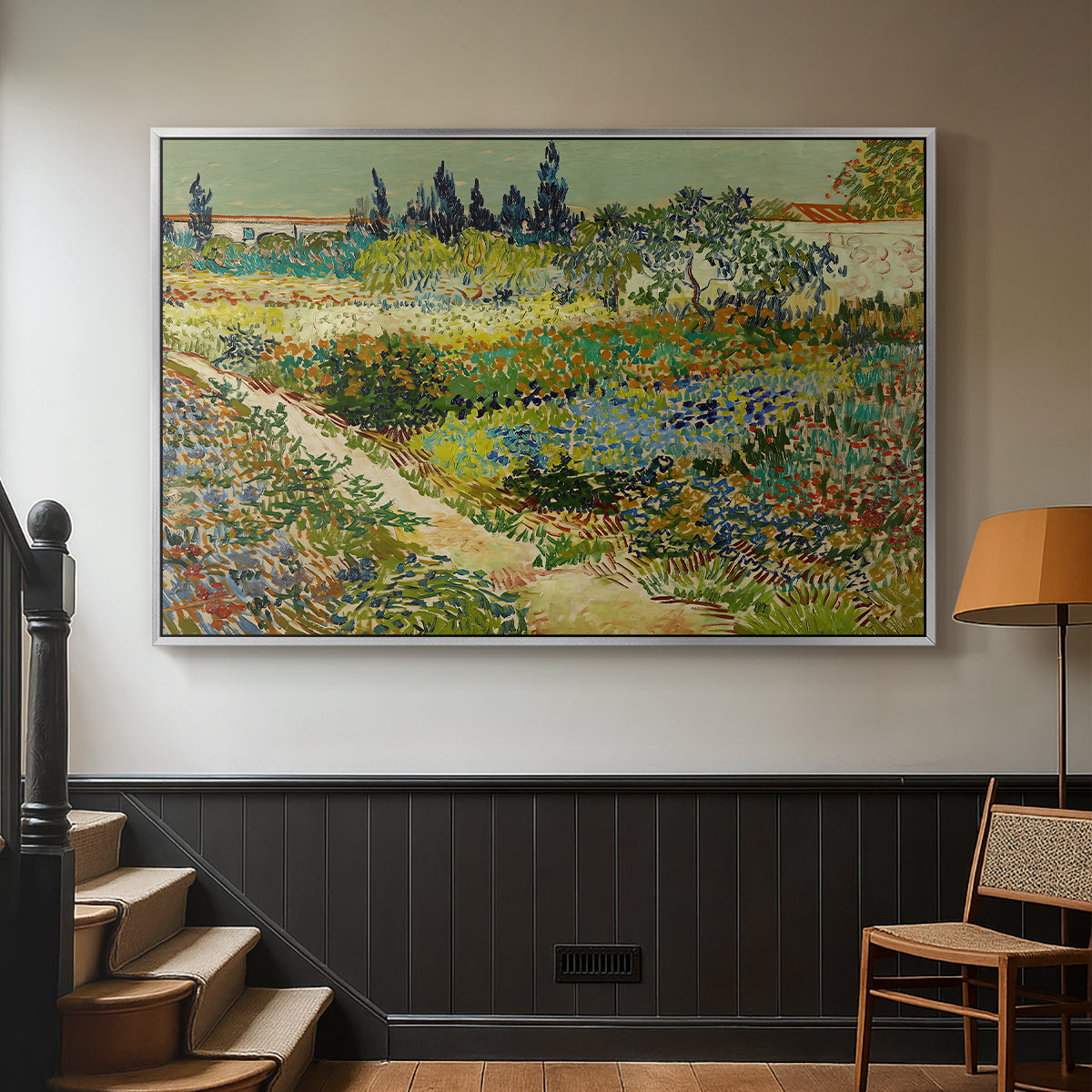 Garden at Arles, 1888 - Floater Framed Canvas Print