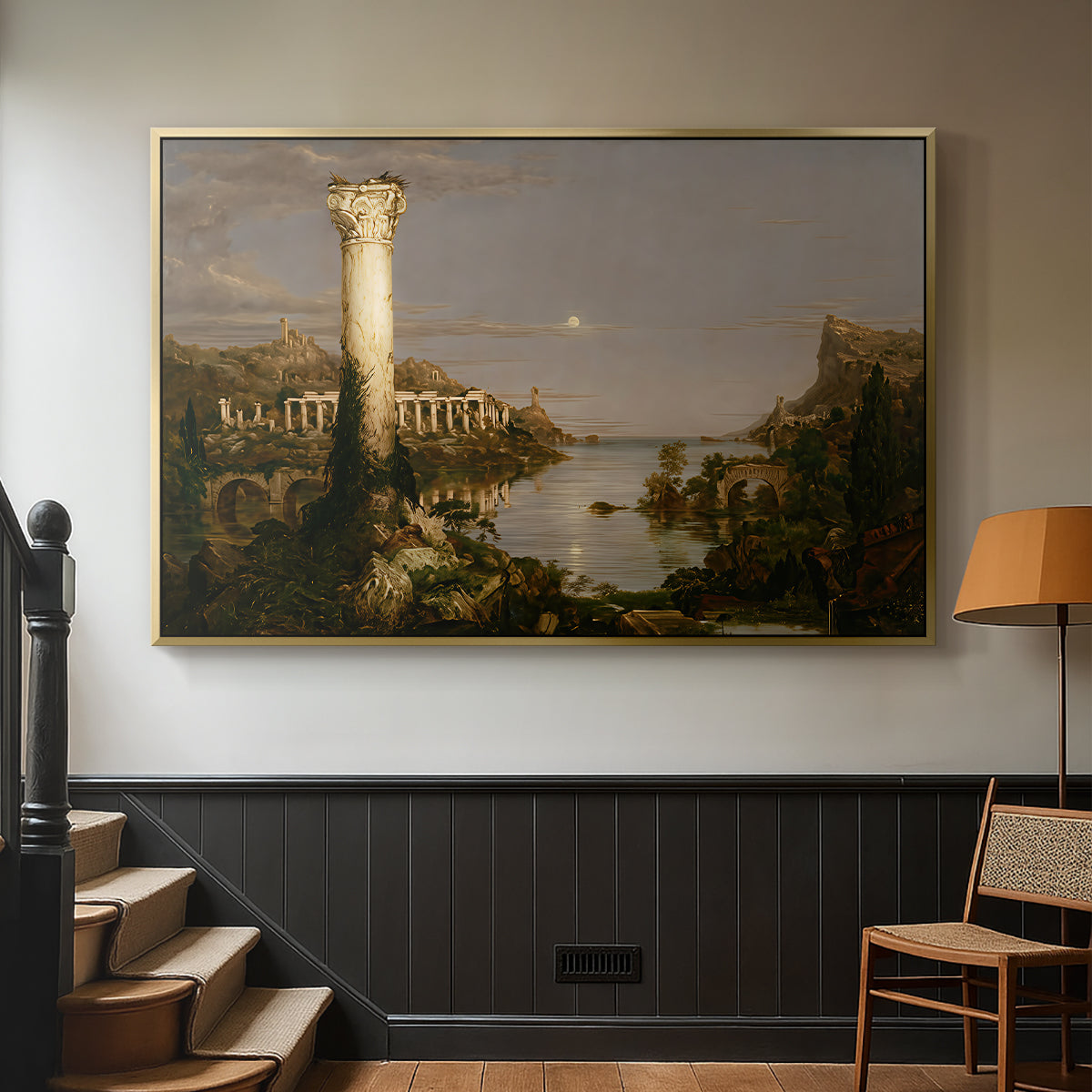 The Course of Empire: Desolation, 1836 - Floater Framed Canvas Print