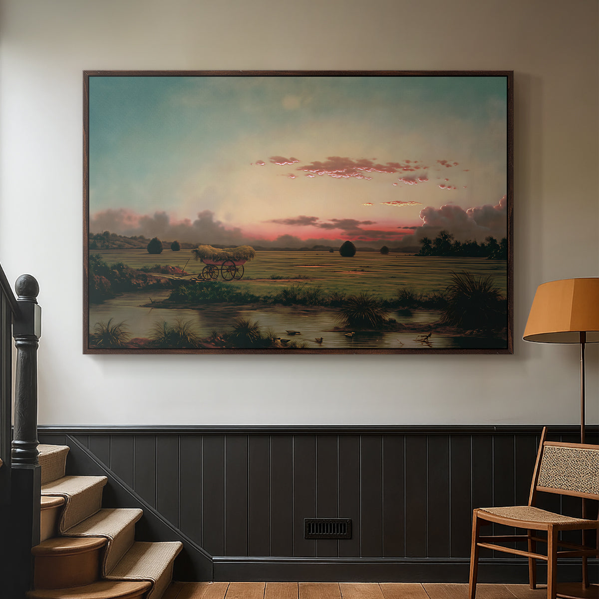 The Marshes at Rhode Island, 1866 - Floater Framed Canvas Print