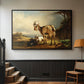 A Goat with Two Kids - Floater Framed Canvas Print
