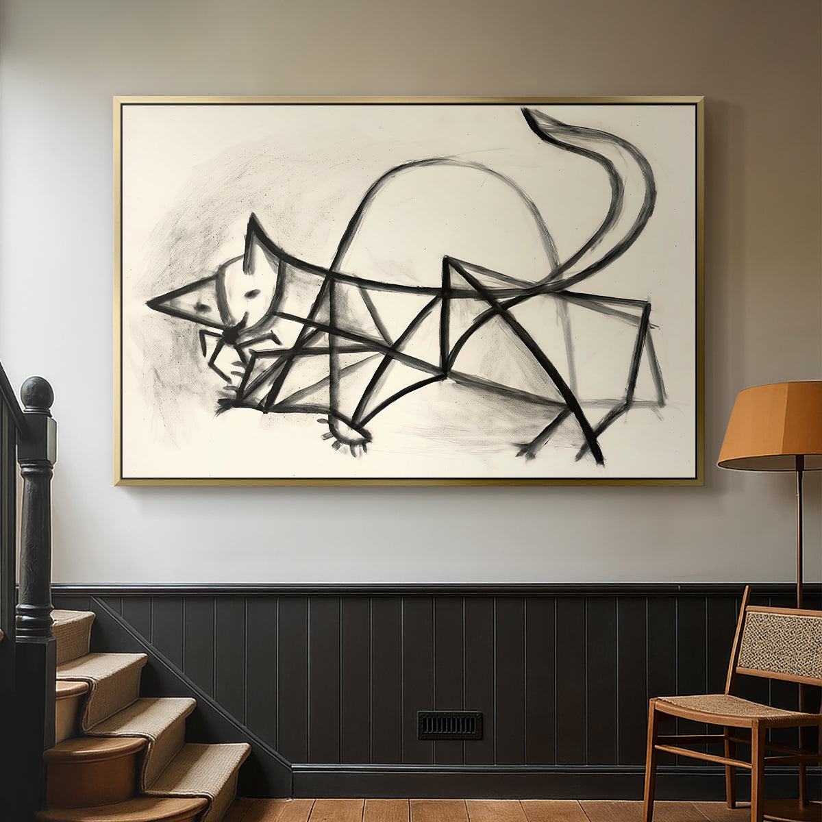 Study of a Cat (Étude de chat), 1946 - Floater Framed Canvas Print