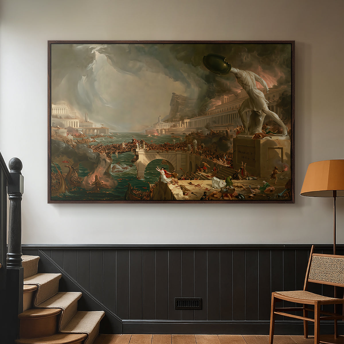 The Course of Empire: Destruction, 1836 - Floater Framed Canvas Print