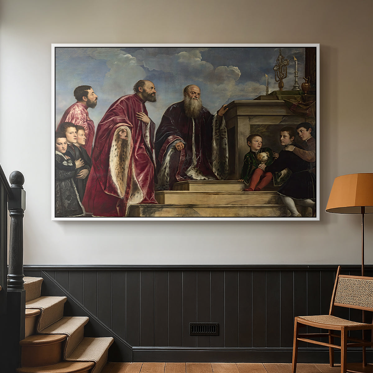 The Vendramin Family Venerating a Relic of the True Cross, c. 1540-1545 - Floater Framed Canvas Print