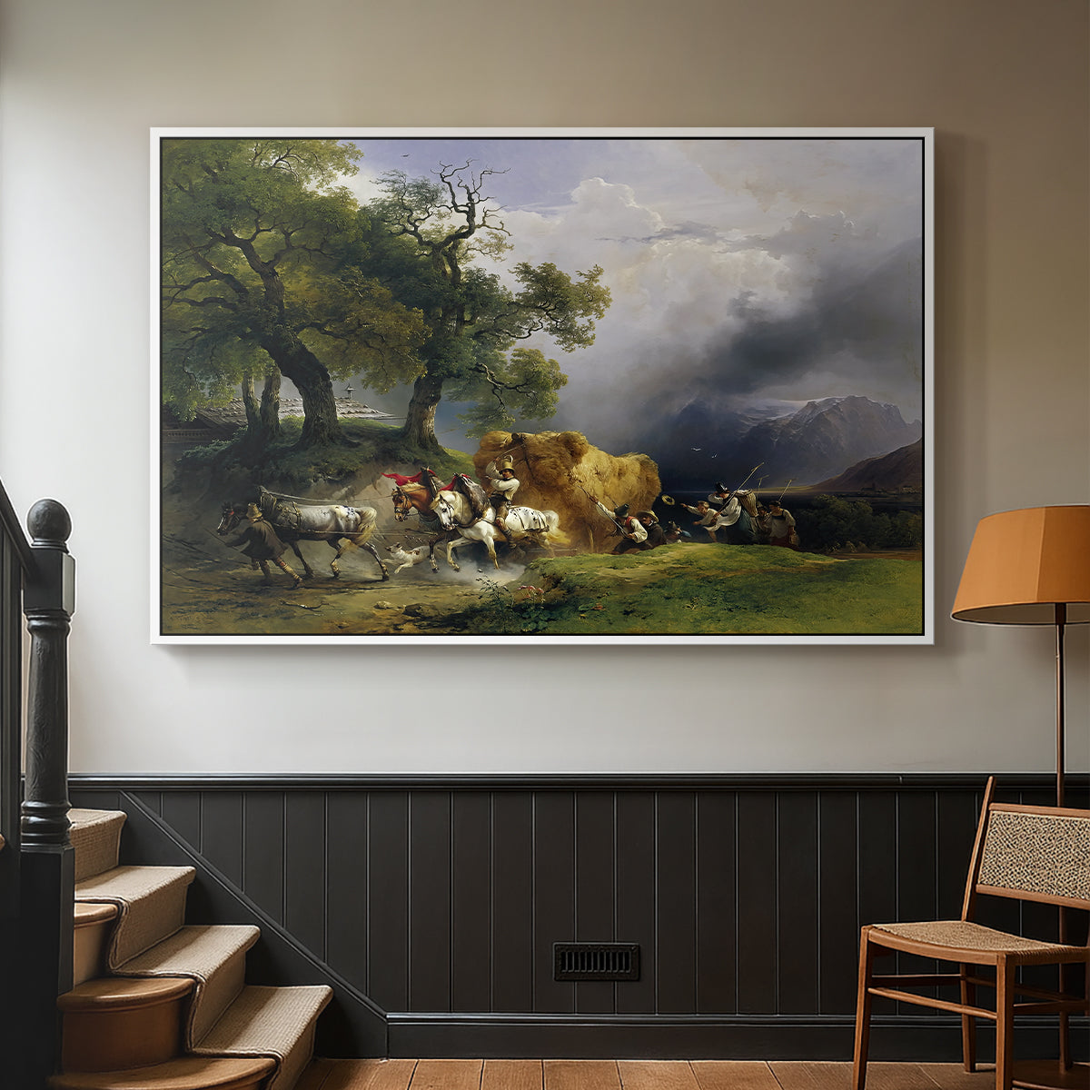 The Harvest Wagon (Der Heuwagen), c. 1850 - Floater Framed Canvas Print