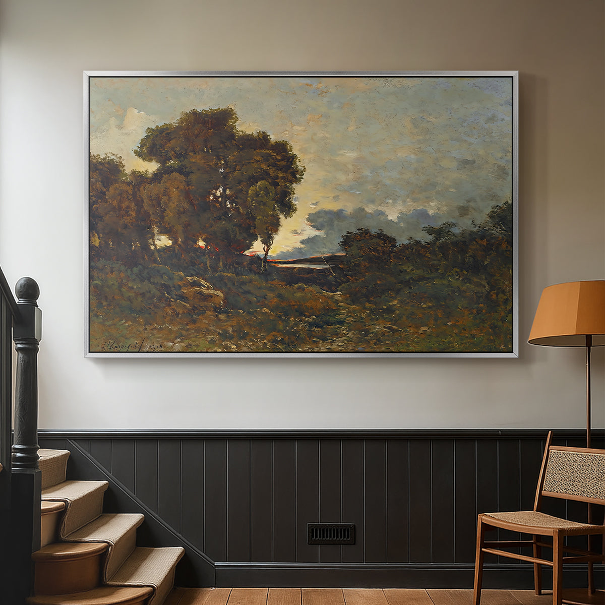 Sunset on the Allier (Soleil couchant sur l'Allier), 1904 - Floater Framed Canvas Print