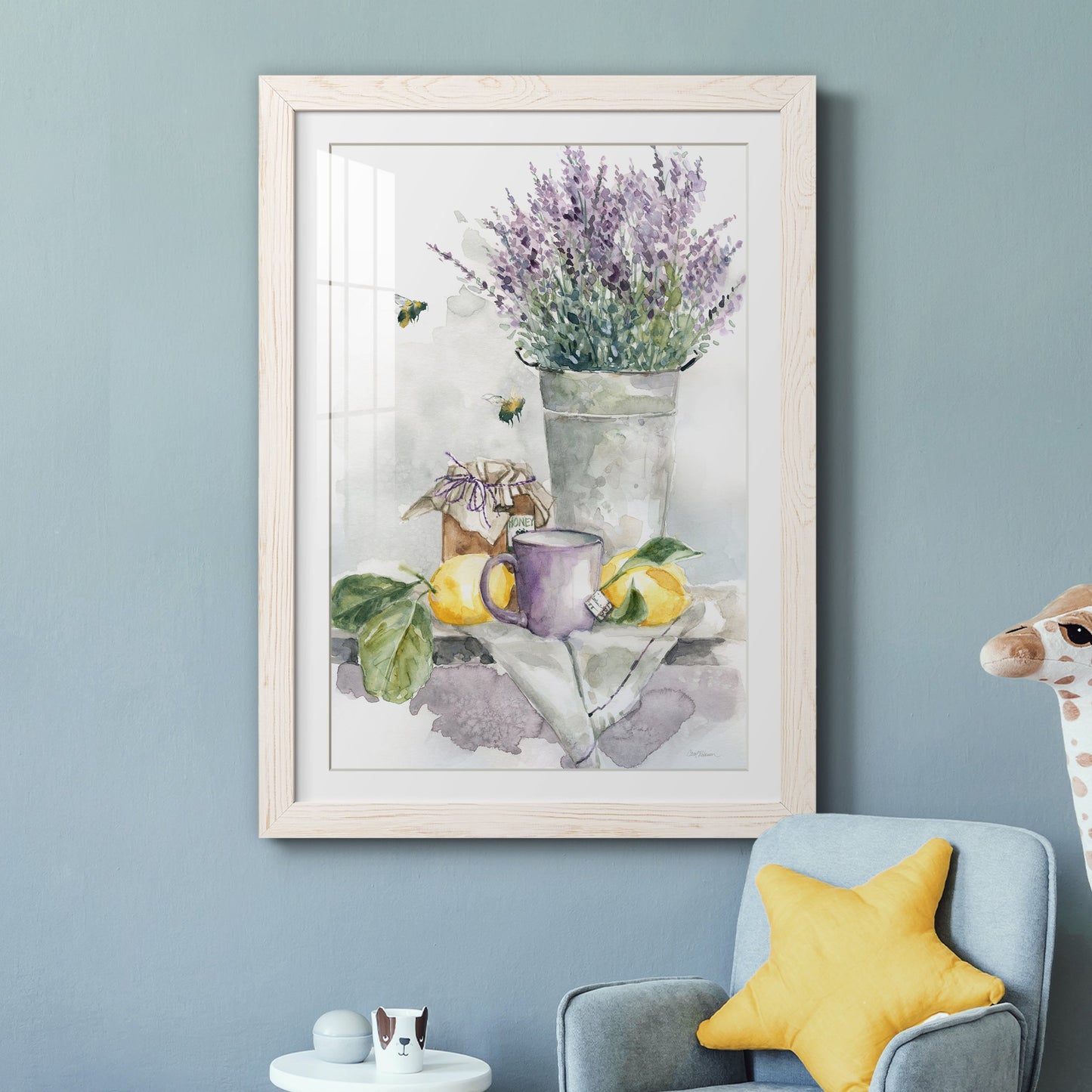 Lavender Lemon and Honey Tea - Premium Framed Print - Distressed Barnwood Frame - Ready to Hang