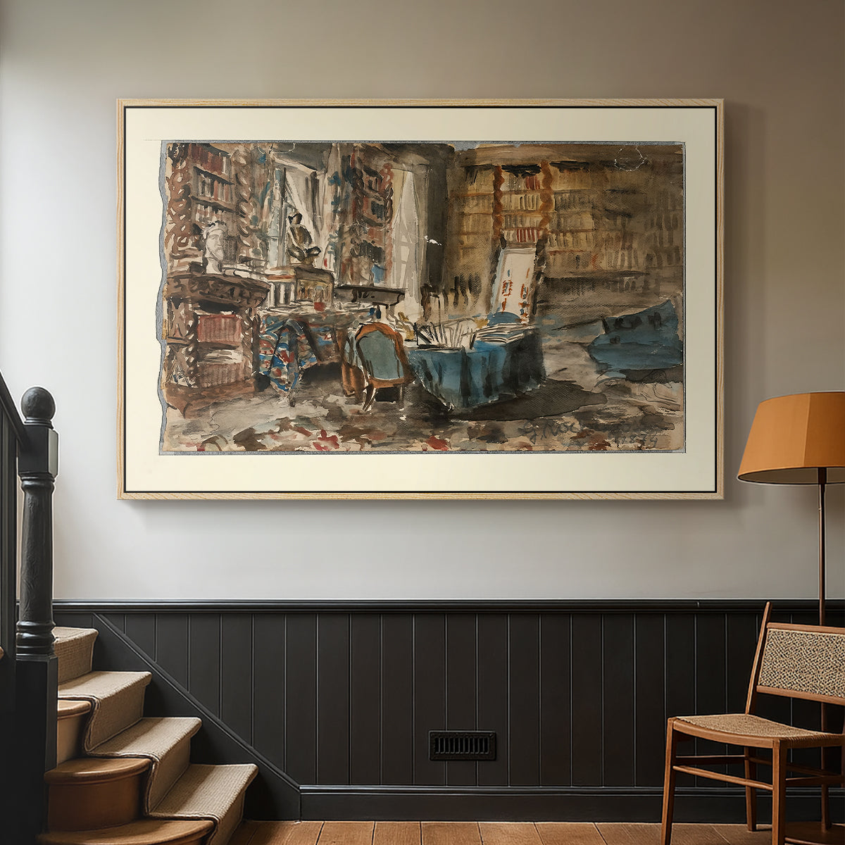 Cabinet de Flaubert à Croisset, 1874 - Floater Framed Canvas Print
