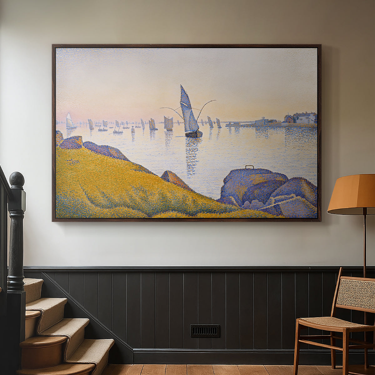 Evening Calm, Concarneau, Opus 220, 1891 - Floater Framed Canvas Print