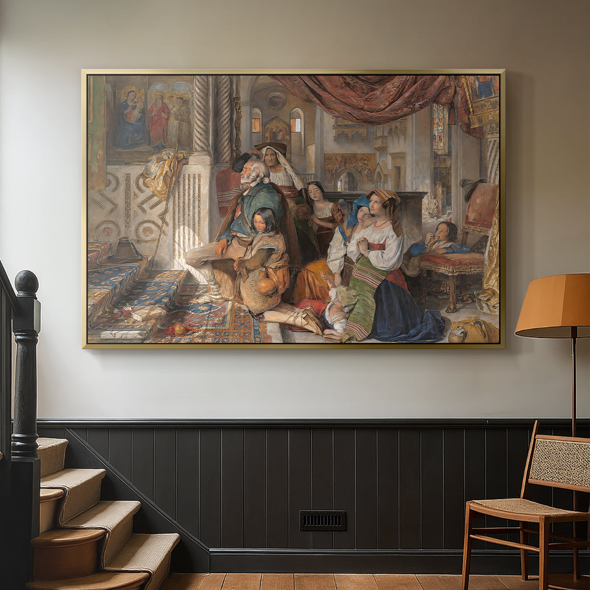 Roman Pilgrims, 1854 - Floater Framed Canvas Print