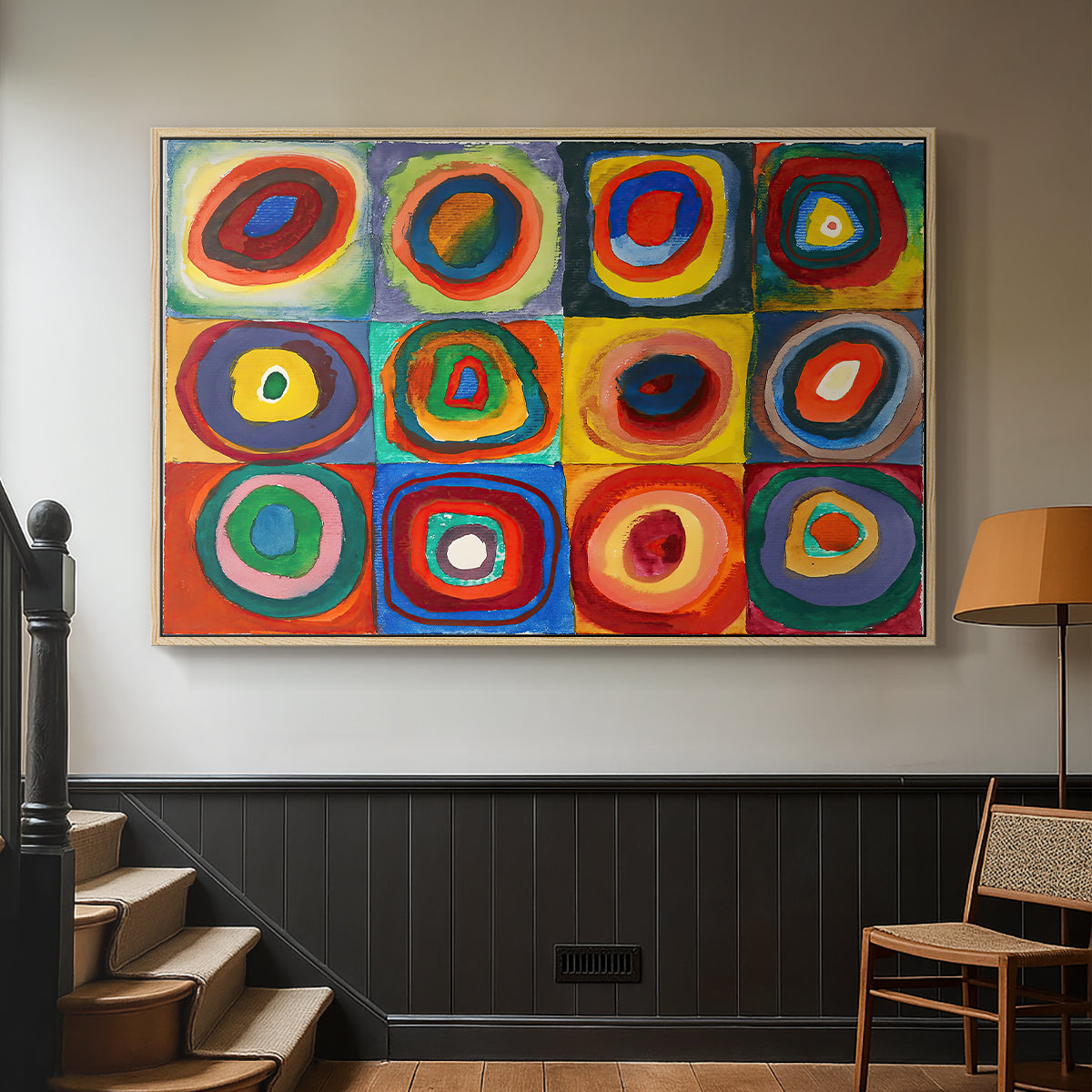 Color Study: Squares with Concentric Circles, 1913 - Floater Framed Canvas Print