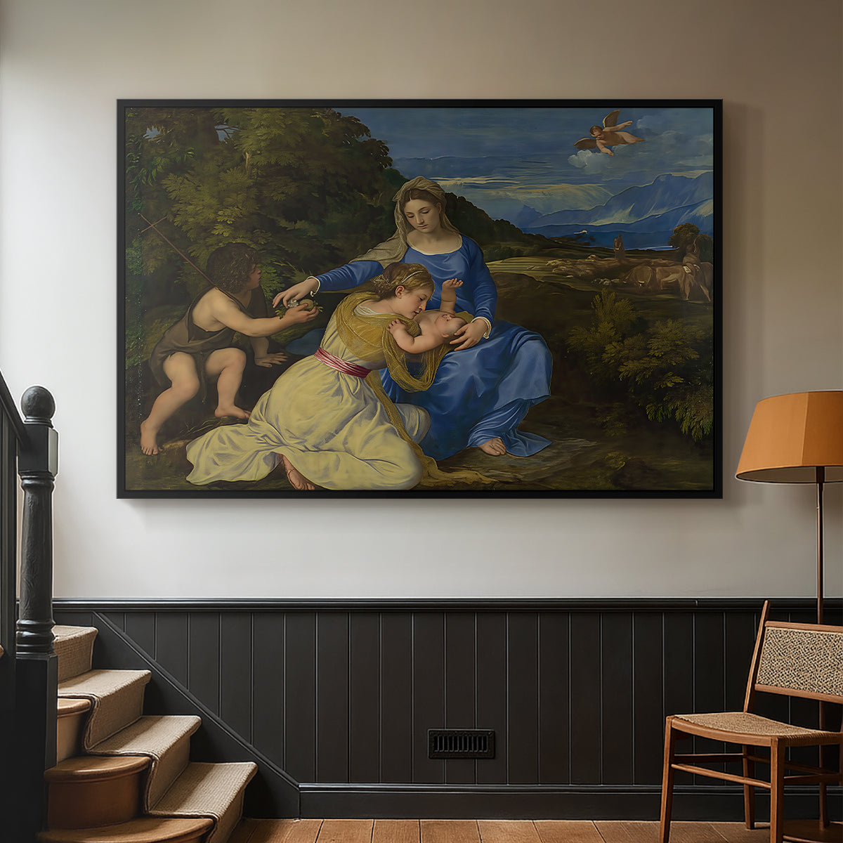 The Aldobrandini Madonna, 1532 - Floater Framed Canvas Print