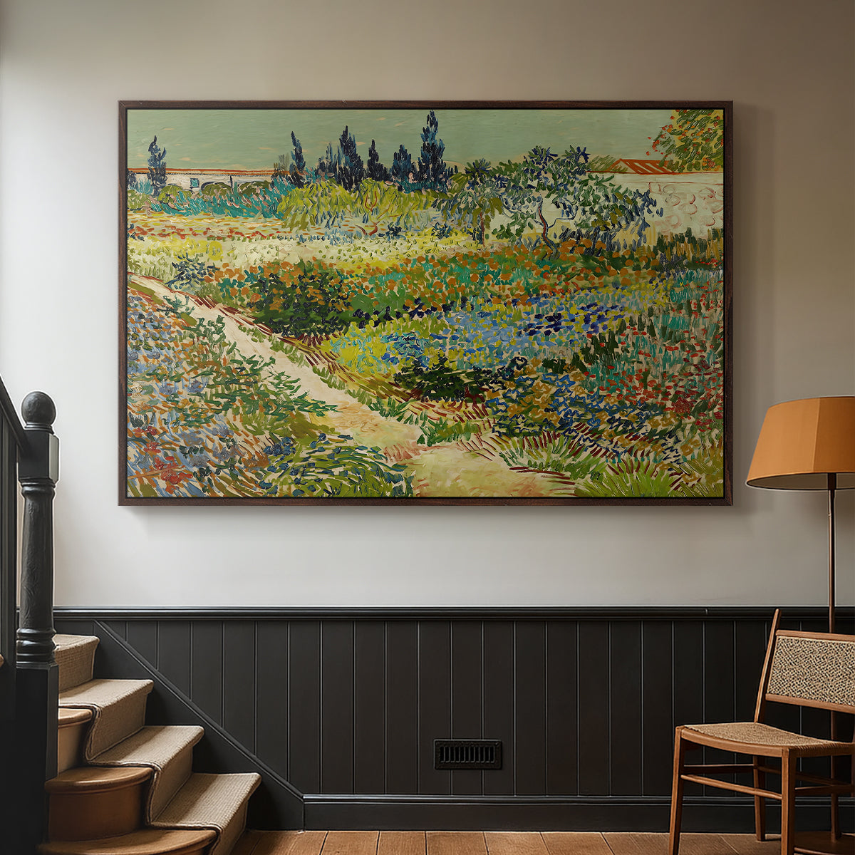 Garden at Arles, 1888 - Floater Framed Canvas Print