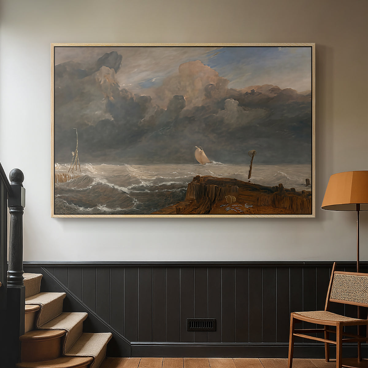 Port Ruysdael, 1827 - Floater Framed Canvas Print